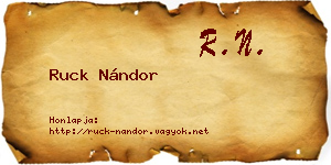Ruck Nándor névjegykártya